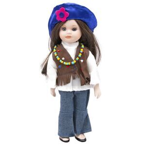 Royalton Collection Dolls of the Decade 70's Boho "Amy" 10-Inch Porcelain Doll